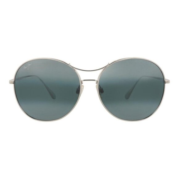Maui Jim Womens Round/Oval Silver Silver Grey Fashion Designer Eyewear - Picture 1 of 4